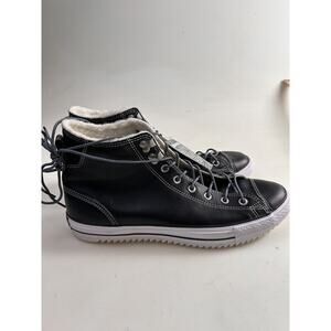 Converse CT City Hiker High-Top Black Leather Fleece Lined Size Men 13 women 15